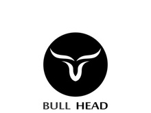 Retro vintage bull head horns logo.