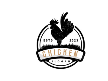 Chicken Logo, For Roast Chicken Restaurant, Farm Vector, Simple Minimalist Design For Restaurant Food Business preview picture