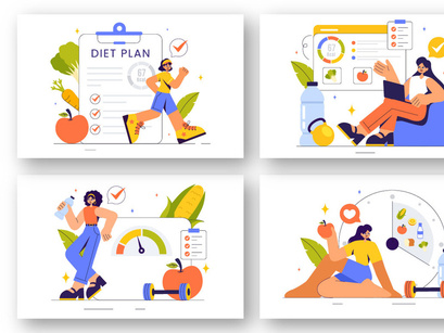 13 Healthy Diet Plan Illustration