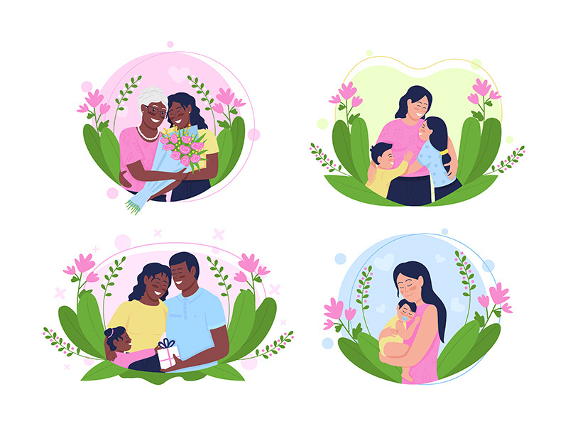 Mothers day flat concept vector illustration