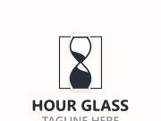 Hourglass logo ancient vintage style object design template flat vector