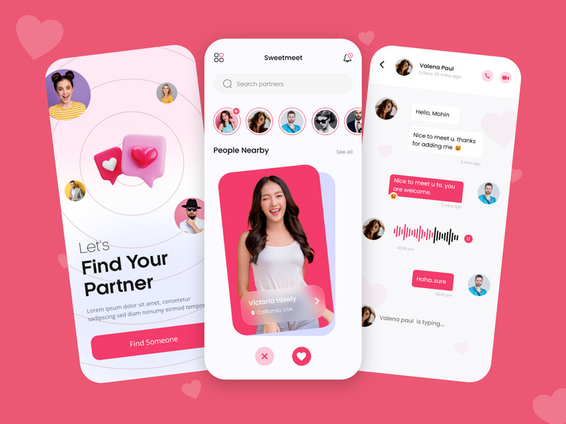 Dating and Chat Apps ui design