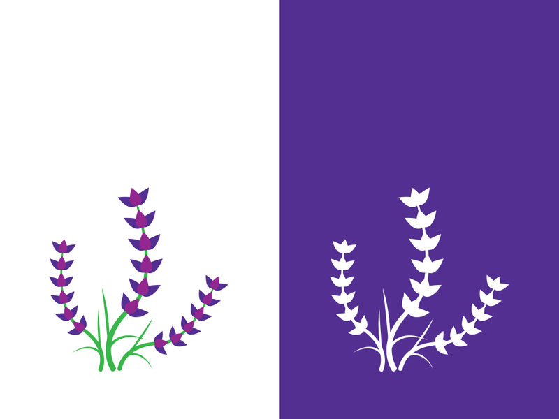 Fresh lavender flower logo vector flat design
