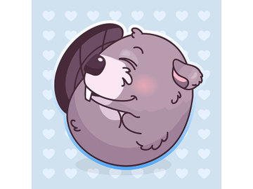 Cute beaver kawaii cartoon vector character preview picture