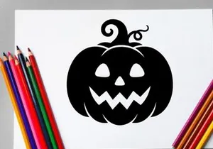Halloween Pumpkin Jack-o'-Lantern with Spooky Face for Fall Decor