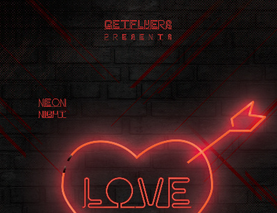 Neon Love Night Free PSD Flyer Template