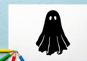 Cute Halloween ghost illustration with friendly expression