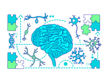 Neurology, neuroscience thin line concept vector illustration preview picture