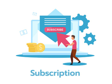 Subscription flat vector illustration preview picture