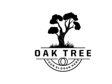 Oak Tree Logo, Nature Tree Plant Vector, Minimalist Simple Design