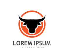 Vintage bull head horns logo