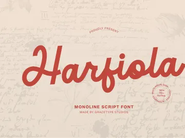 Harfiola | Monoline Script Font preview picture