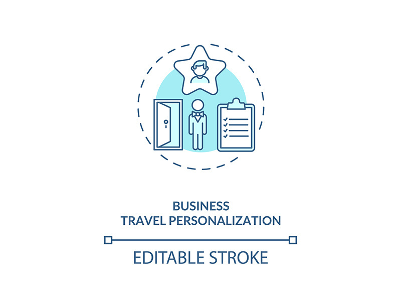 Business travel personalization concept icon