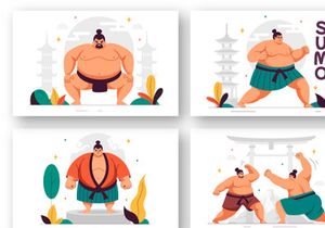 9 Sumo Wrestler Illustration