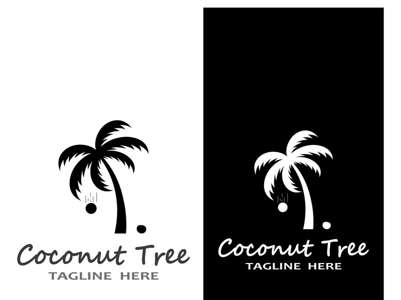 Summer palm tree logo design.