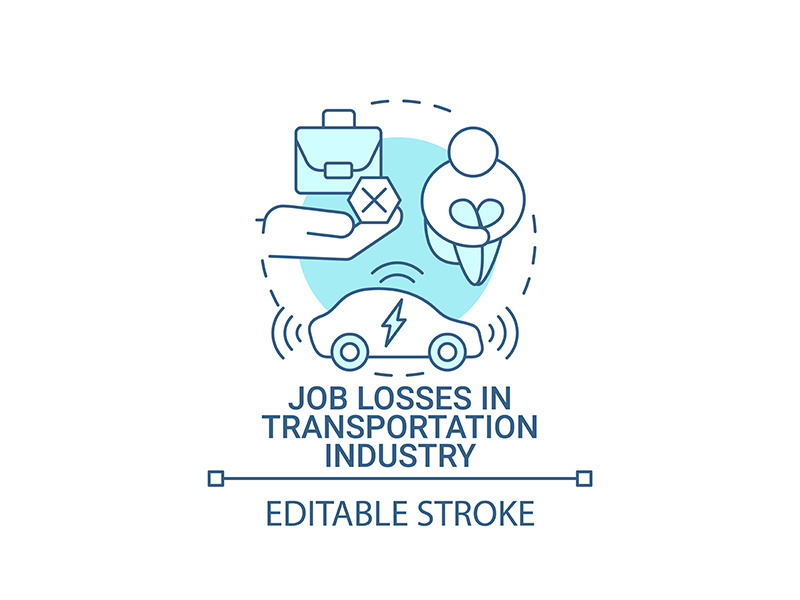 Job losses in transportation industry concept icon.