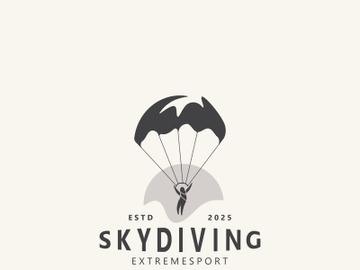 Skydiving logo sport high adventure Inspiration Silhouette Paragliding Template preview picture