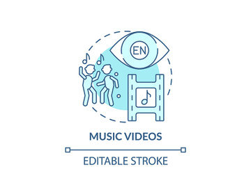 Music videos concept icon preview picture
