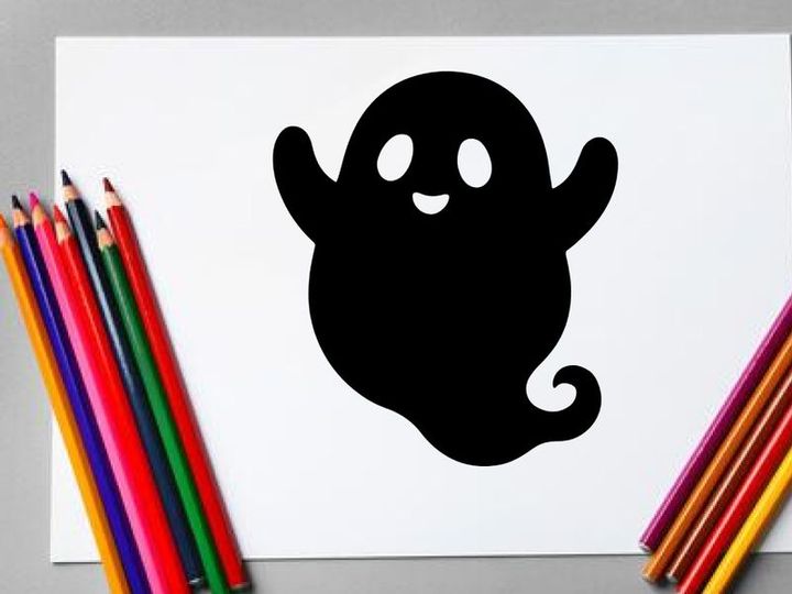 Cute Halloween Ghost Illustration for Kids and Holiday Decor