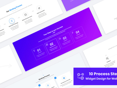 10 Process Steps Widget Design for Web-UI Kit