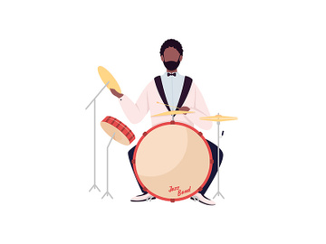African drummer flat color vector faceless character preview picture