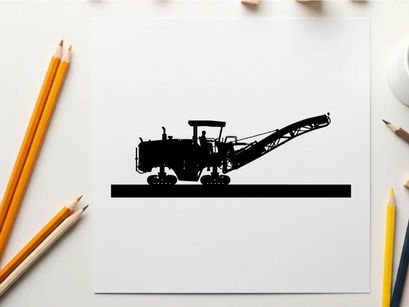 Silhouette of a large industrial machine with conveyor belt