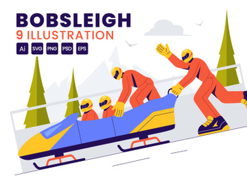 9 Bobsleigh Sport Illustration preview picture