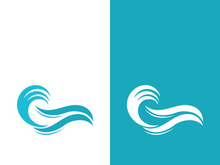 Wave beach vector illustration design logo