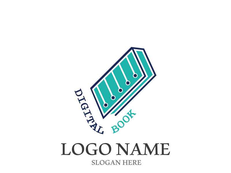 Digital book logo technology vector icon design