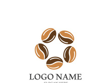 Coffee bean icon vector illustration template