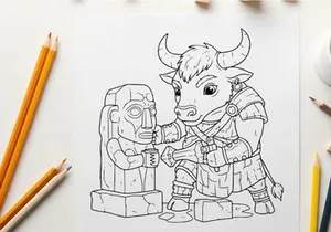 Mayan warrior with totem vector illustration flat design