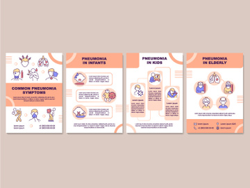 Common pneumonia symptoms brochure template preview picture