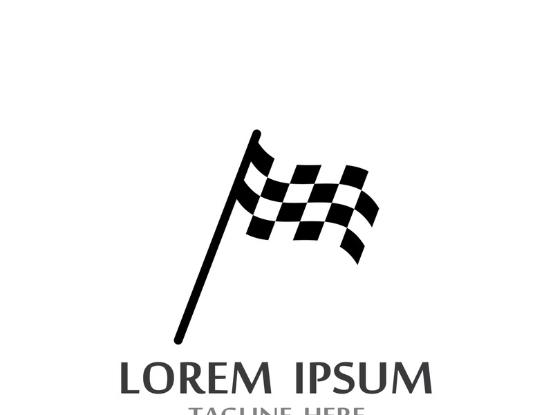 Creative and modern racing flag logo design.