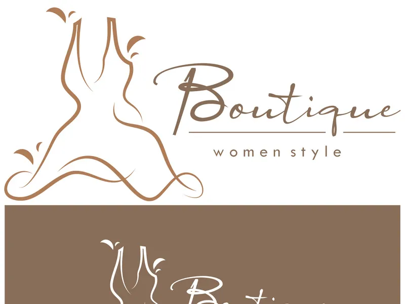 logo fashion wanita yang elegan, pakaian, butik, konveksi, penjahit, garmen, bisnis, pakaian jadi, perancang busana