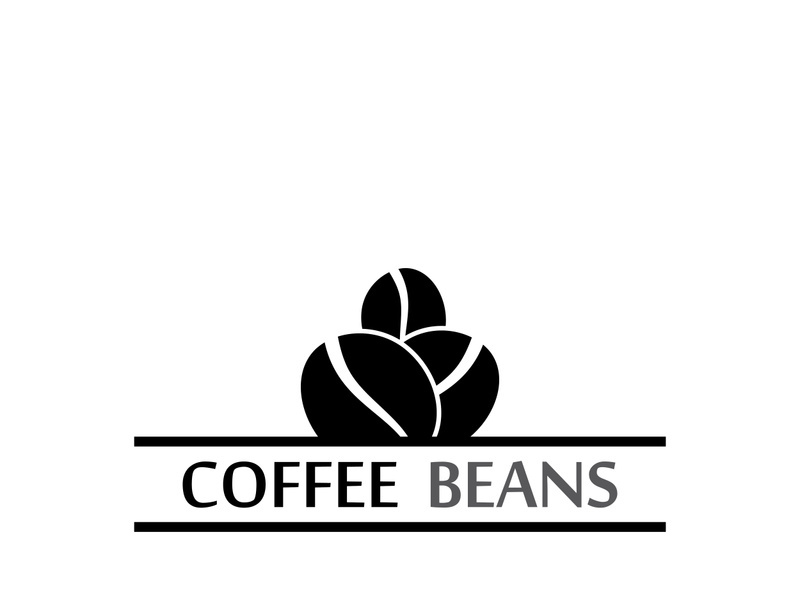 Coffee bean logo for cafe, business, label.