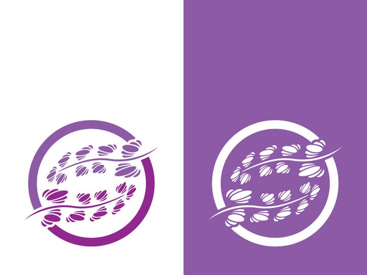 Fresh lavender flower logo vector flat design