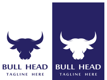 Retro vintage bull head horns logo design. preview picture