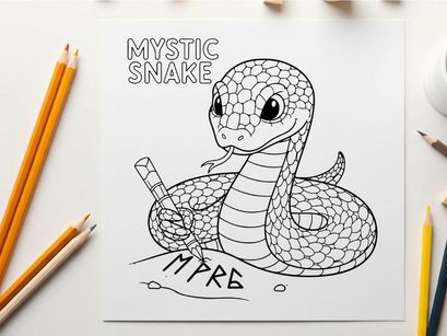 Mystic snake charm flat design vector illustration