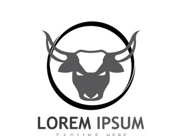 Vintage bull head horns logo preview picture