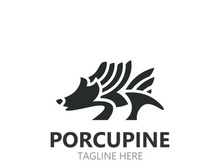 Porcupine logo design. animal vintage minimalist logo Hedgehog modern template icon