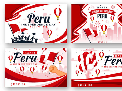 12 Peru Independence Day Illustration