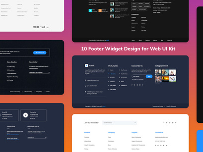 10 Footer Widget Design for Web-UI Kit
