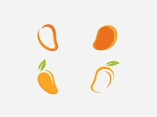 Fresh mango fruit vector illustration logo icon