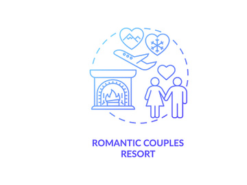 Romantic couples resort concept icon preview picture