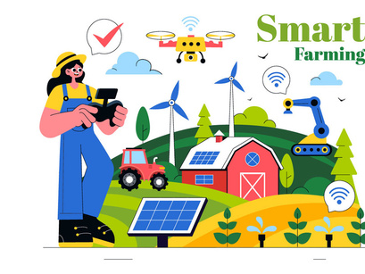 10 Smart Farming Technology Illustration