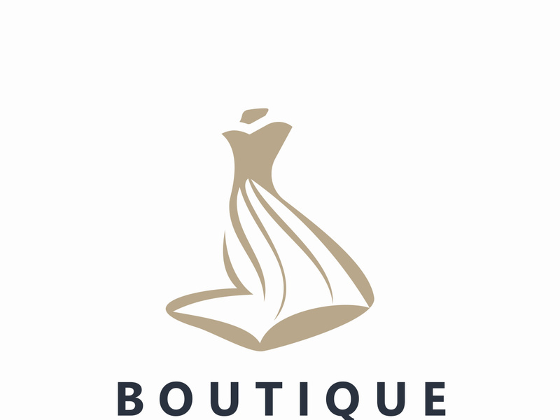 Dress woman logo design beauty fashion for boutique shop vector template vector