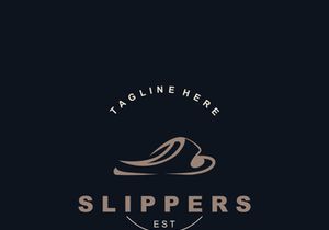 Slippers Logo creative Design vintage Concept Illustration Symbol Icon