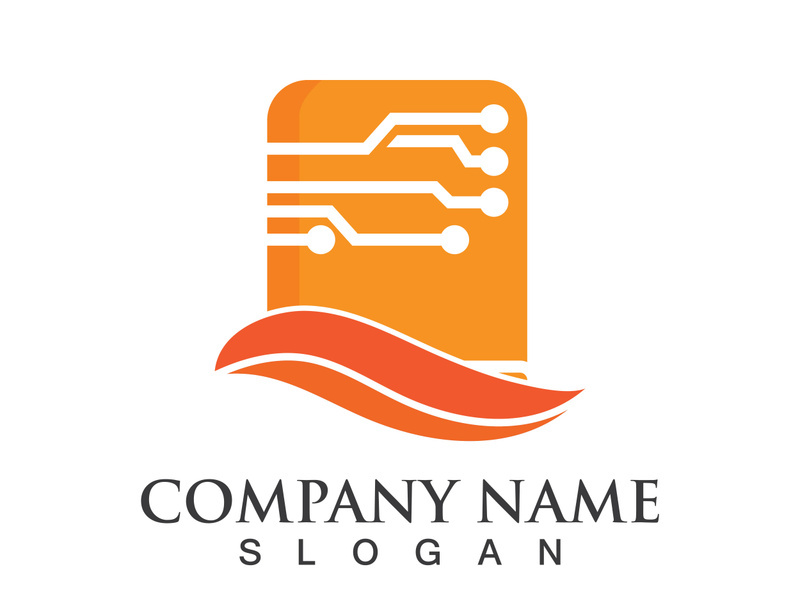 Digital book logo technology vector icon design