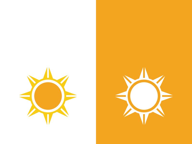 Creative sun concept logo illustration design template