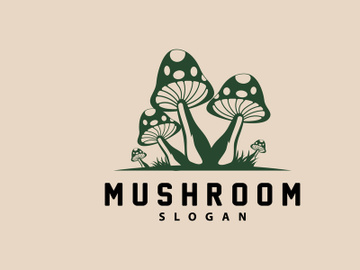 Mushroom Logo, Retro Minimalist Design preview picture